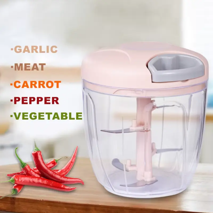 900ml Manual Food Chopper – Vegetable, Meat & Garlic Cutter