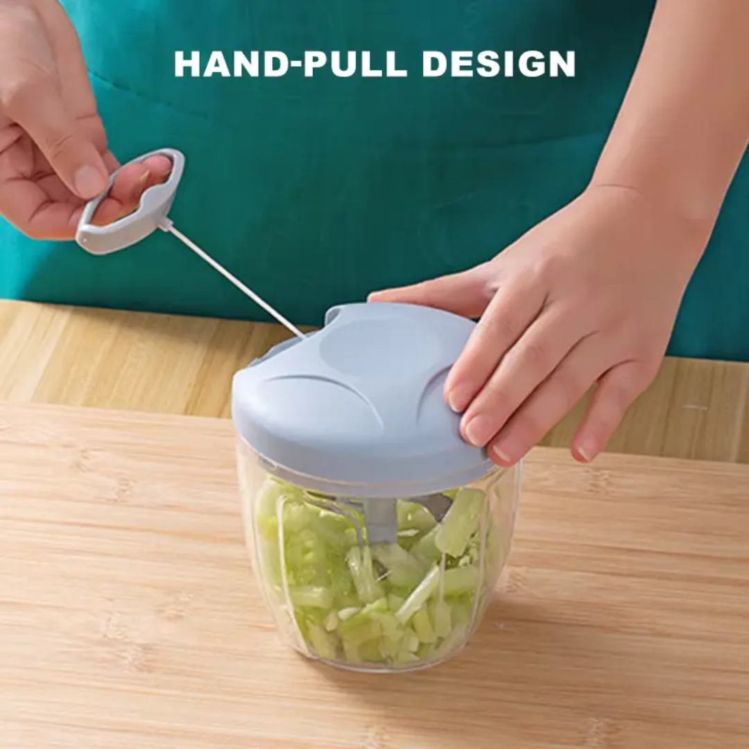 900ml Manual Food Chopper – Vegetable, Meat & Garlic Cutter