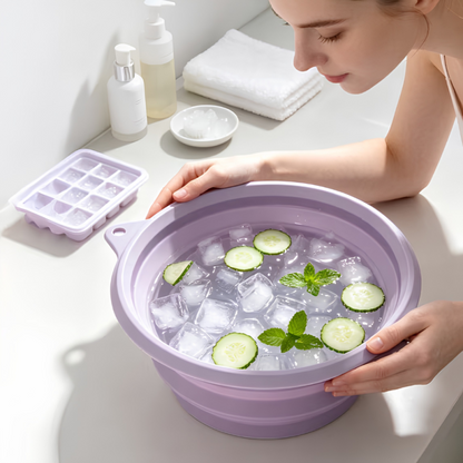 Collapsible Silicone Face Ice Bowl for Refreshing Facial Dips
