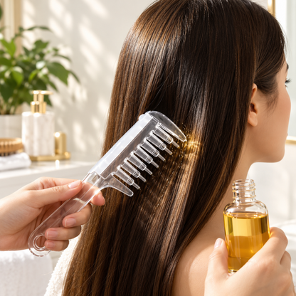 Refillable Scalp Oil Applicator Comb with Dropper