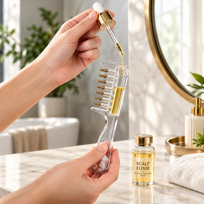 Refillable Scalp Oil Applicator Comb with Dropper