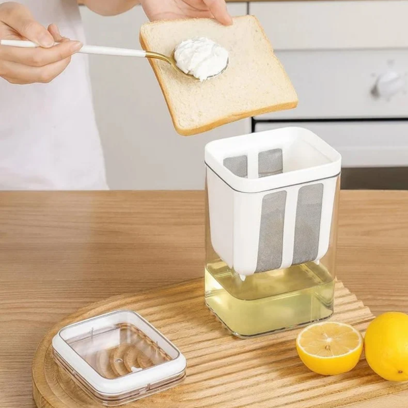 Greek Yogurt Strainer with Fine-Mesh Basket and Clear Container