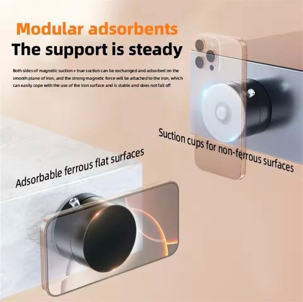 Magnetic Mobile Holder with Suction Base – Desktop & Car Mount for All Phones