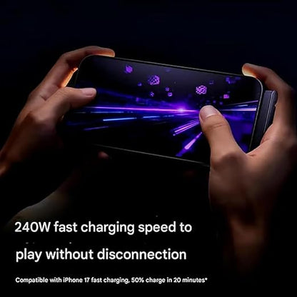 240W USB-C Fast Charging Cable with Foldable Phone Stand