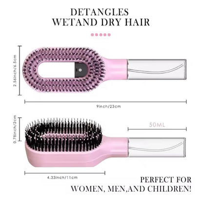 2-in-1 Spray Hair Brush with Refillable Water Bottle