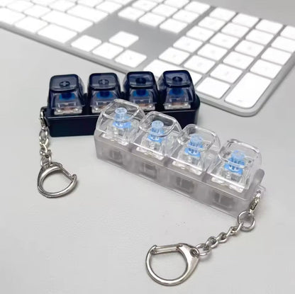 4-Key Light-Up Mechanical Keyboard Fidget Keychain