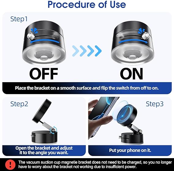 Magnetic Mobile Holder with Suction Base – Desktop & Car Mount for All Phones