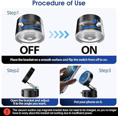 Magnetic Mobile Holder with Suction Base – Desktop & Car Mount for All Phones