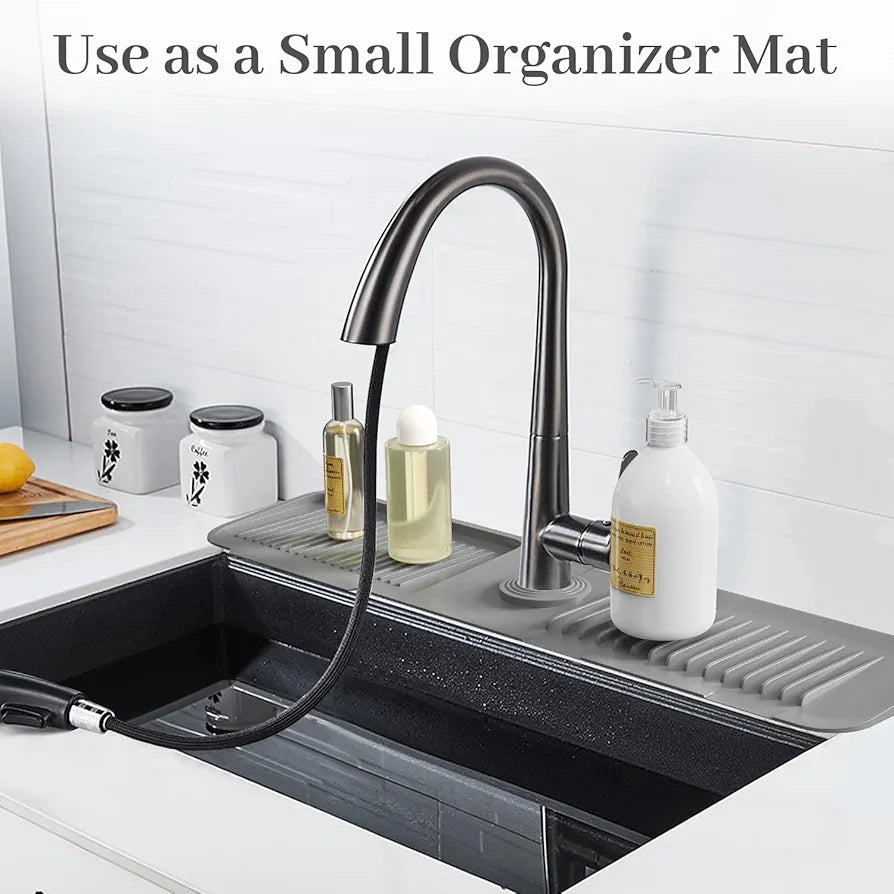 Silicone Faucet Splash Guard Mat – Kitchen Sink Draining Pad