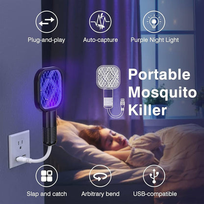 2-in-1 Portable Mosquito Killer & Bug Zapper with UV Night Light