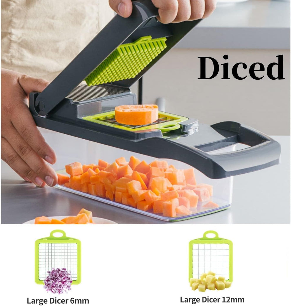 16-in-1 Vegetable Cutter & Chopper | Multi-Function Food Slicer with Container