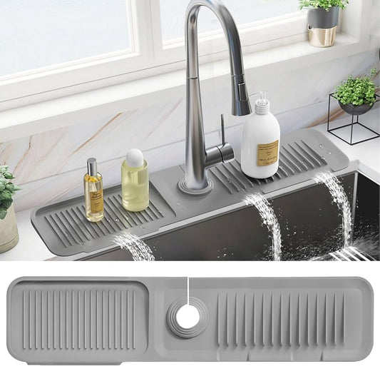 Silicone Faucet Splash Guard Mat – Kitchen Sink Draining Pad