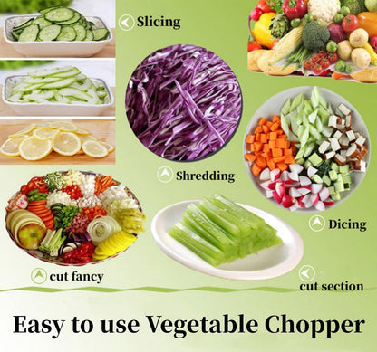 16-in-1 Vegetable Cutter & Chopper | Multi-Function Food Slicer with Container