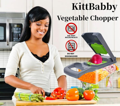 16-in-1 Vegetable Cutter & Chopper | Multi-Function Food Slicer with Container