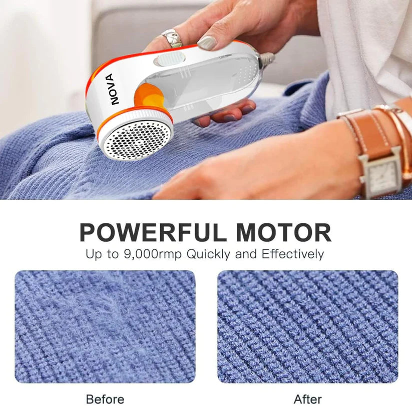 NOVA Electric Lint Remover – Powerful Fabric Shaver for Clothes, Sofa & Bedding