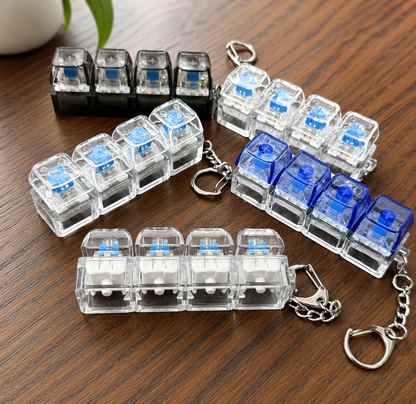 4-Key Light-Up Mechanical Keyboard Fidget Keychain