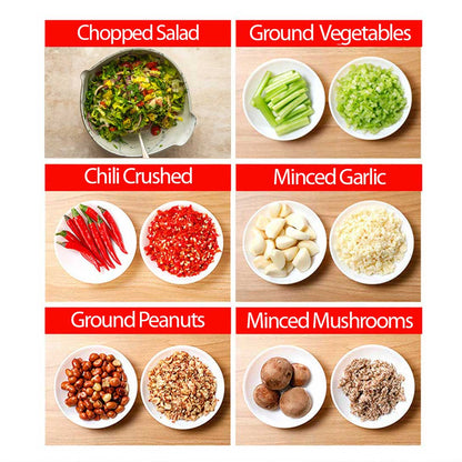 2L Stainless Steel Manual Food Chopper | Heavy Duty Vegetable & Meat Cutter