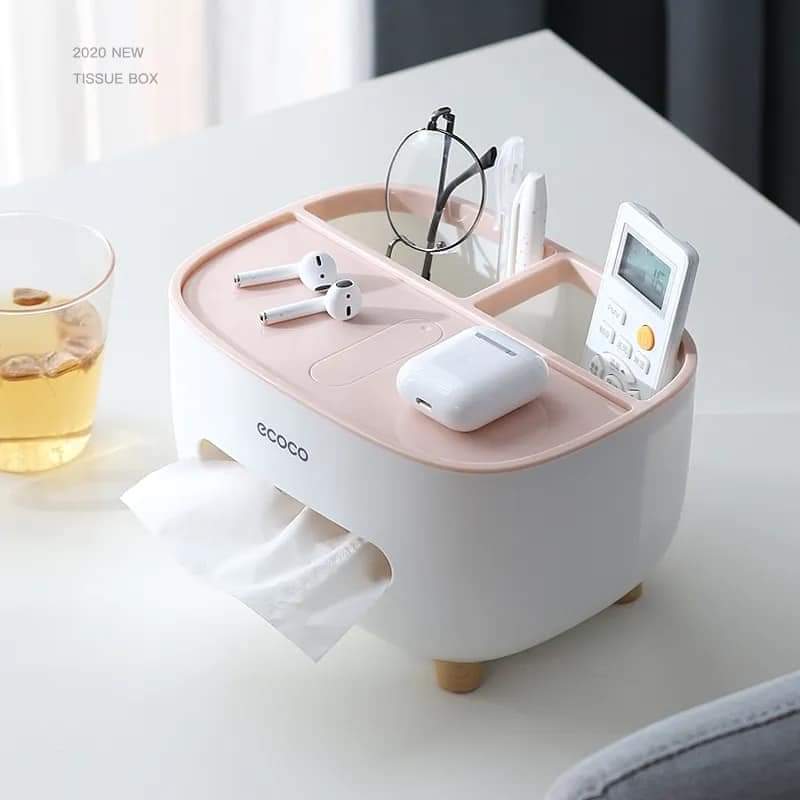 ECOCO Tissue Box with Desktop Storage Organizer