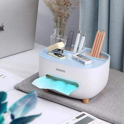 ECOCO Tissue Box with Desktop Storage Organizer