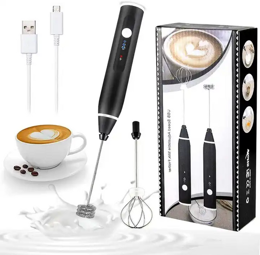 2-in-1 Rechargeable Coffee Beater & Frother | USB Electric Milk Foam Maker