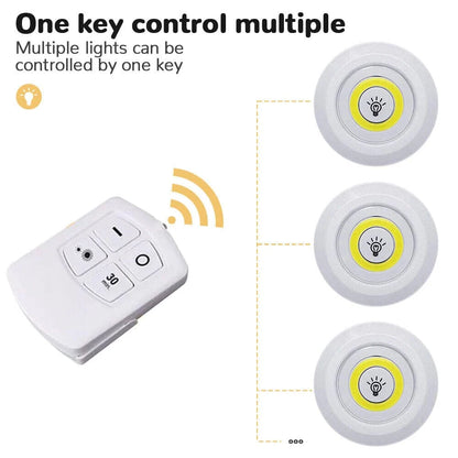 3pcs LED Lights with Remote Control for Cabinets & Shelves