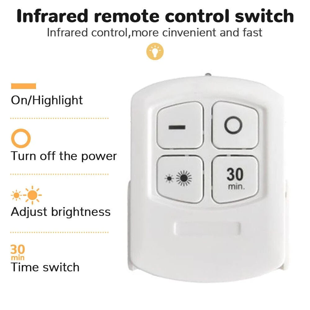 3pcs LED Lights with Remote Control for Cabinets & Shelves