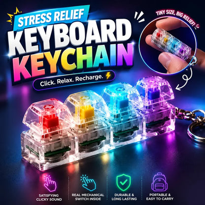 4-Key Light-Up Mechanical Keyboard Fidget Keychain