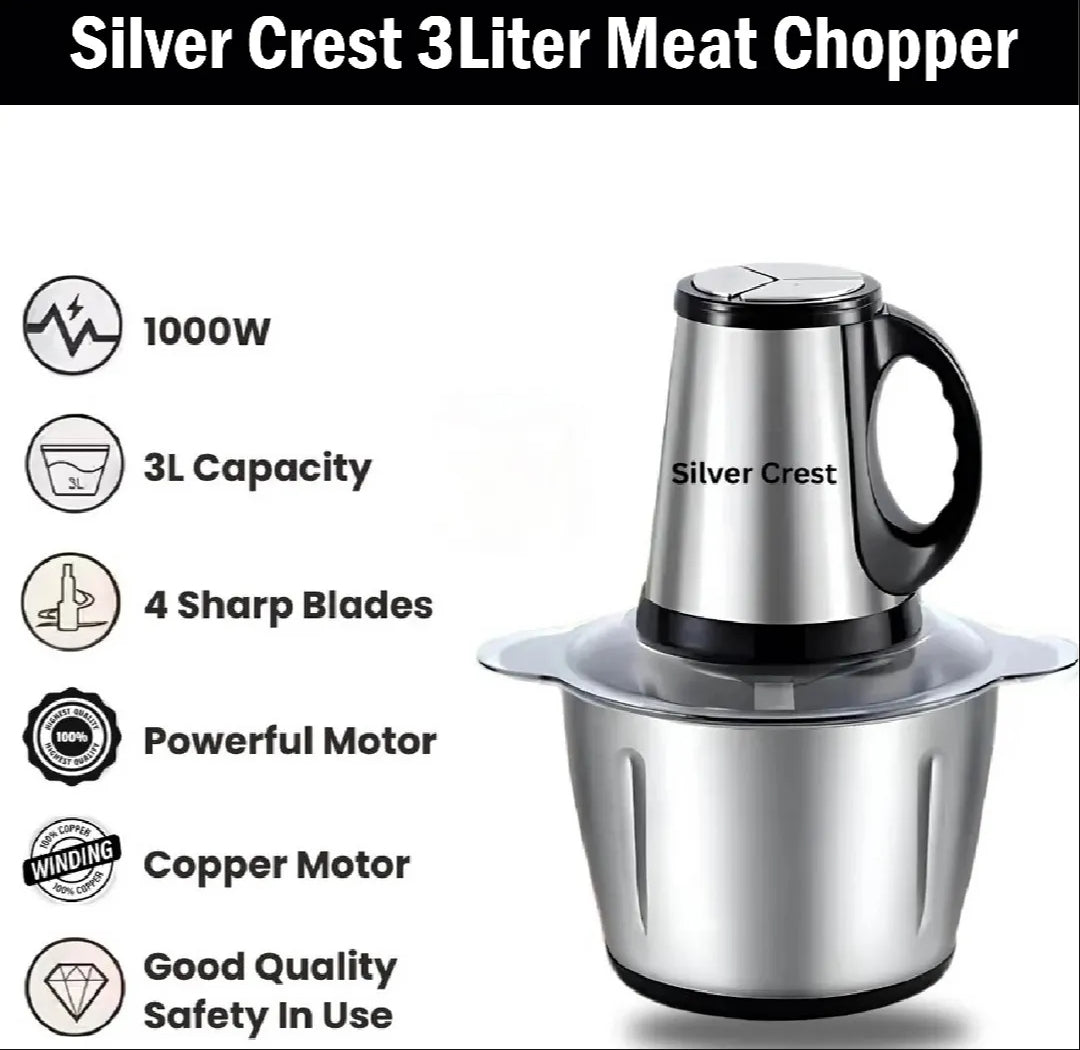 Silver Crest 3L Electric Chopper – 1000W Powerful Motor