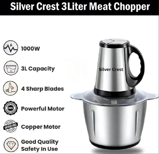 Silver Crest 3L Electric Chopper – 1000W Powerful Motor