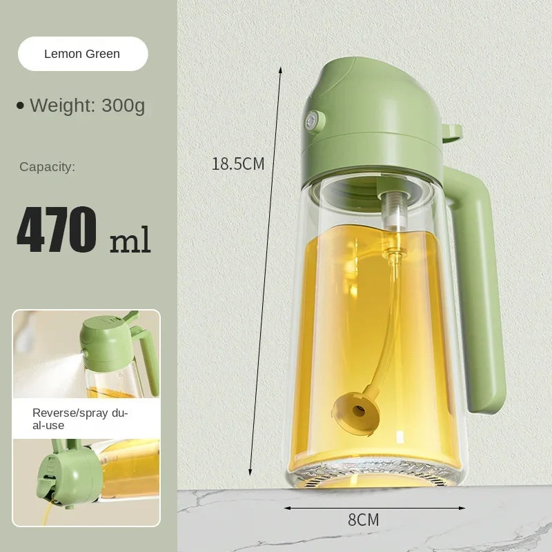 470ml Oil Sprayer Bottle – Spray & Pour Dual Use