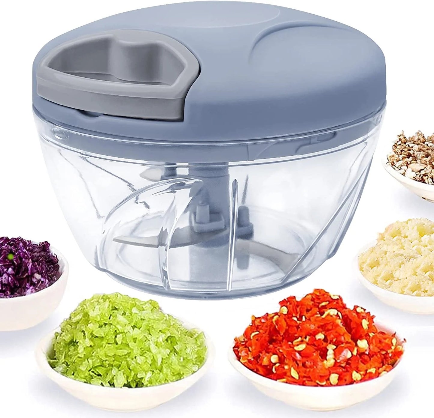 900ml Manual Food Chopper – Vegetable, Meat & Garlic Cutter