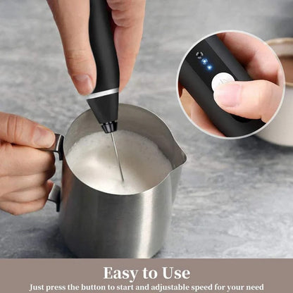 2-in-1 Rechargeable Coffee Beater & Frother | USB Electric Milk Foam Maker
