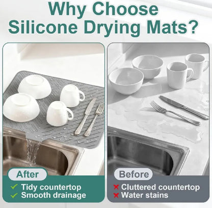 Silicone Sink Drain Mat – Self-Draining Dish Drying Tray