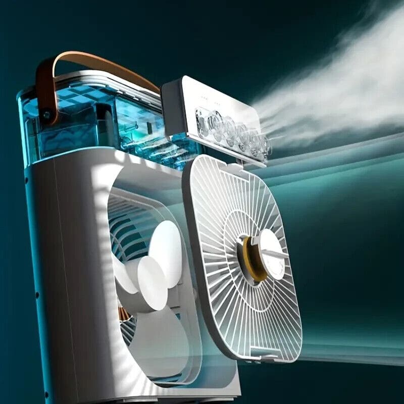 Portable Mini Air Cooler Fan – 3-Speed Mist Fan with LED & Timer
