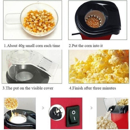Electric Popcorn Maker with Clear Cover –