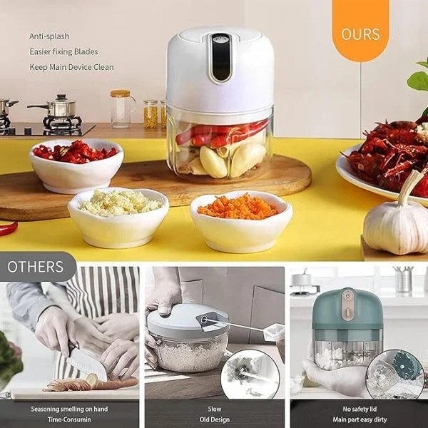 300ml Electric Mini Food Chopper – USB Rechargeable Kitchen Processor