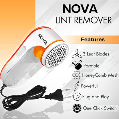 NOVA Electric Lint Remover – Powerful Fabric Shaver for Clothes, Sofa & Bedding