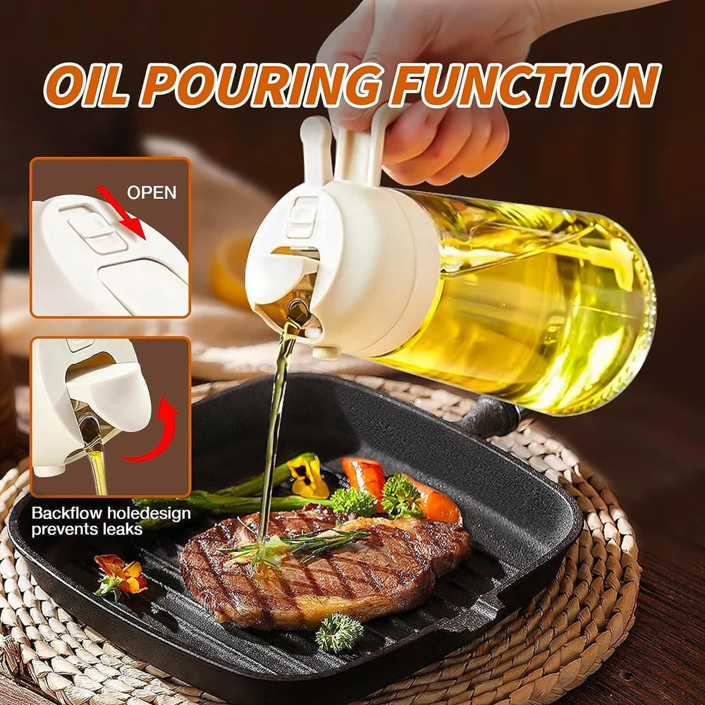 470ml Oil Sprayer Bottle – Spray & Pour Dual Use