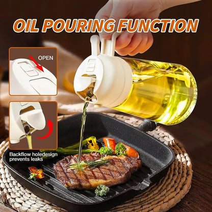 470ml Oil Sprayer Bottle – Spray & Pour Dual Use